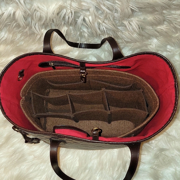 Brown Checkered Daisy Rose Bag and Wallet - Picture 11 of 11